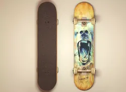 Skateboard with painting 3D model