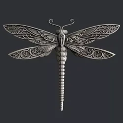 3d STL models for CNC router and 3d printer dragonfly 3D model