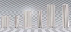 Animated curtain fabric blowing in the wind animation 3D model