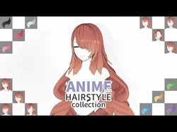 Anime Hairstyle Collection Low-poly 3D model