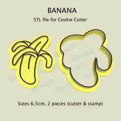 Banana 6.5cm STL file for Cookie Cutter