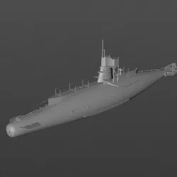 British B-class submarine 3D model material