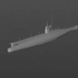 British C-class submarine 3D model material