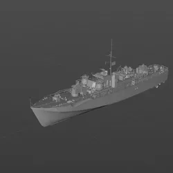 British MTB697 torpedo boat 3D model material