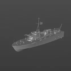 British MTB73 torpedo boat 3D model material