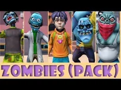 Cartoon Zombies Pack Low-poly 3D model