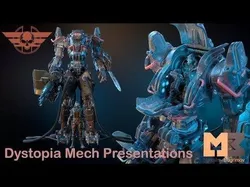 Dystopia Mech and Pilot Low-poly 3D model