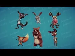 Forest Animal Friends Low-poly 3D model