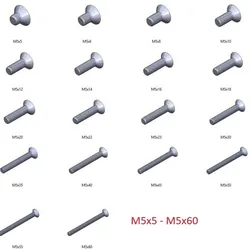 M5 screws Countersunk screws DIN 7991 + M5 nut DIN934 Nut Screw