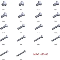 M6 screws Countersunk screws DIN 7991 + M6 nut DIN934 Nut Screw