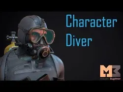 Military Diver Low-poly 3D model
