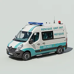 Modern Teal and White Rescue Unit Van