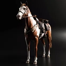 Rigged Horse And Saddle 3D model