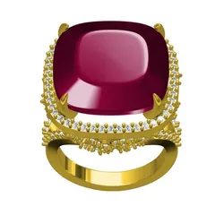 Ruby Cushion Stone Cocktail Ring