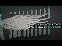 Stylized Feathers - 20 Insert mesh Zbrush 3D model