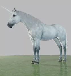 Unicorn-Horse White Rigged  3D model