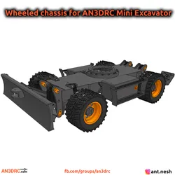 Wheeled chassis for Mini Excavator by AN3DRC