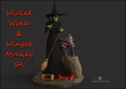 Wicked Witch and Winged Monkey Set 3D print model