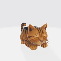 Adorable Sleeping Cat Planter – Cute Animal Pot