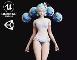 Ane Girl Low-poly 3D model
