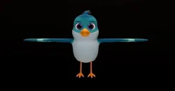 Asset - Cartoons - Character - Sparrow - Hight Poly Low-poly 3D model