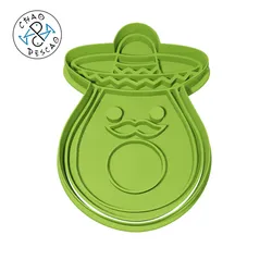 Avocado Mariachi  - Cookie Cutter - Fondant - Polymer Clay