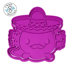 Axolotl Mariachi  - Cookie Cutter - Fondant - Polymer Clay