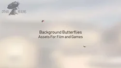 Background Butterflies and Moths Animated- Low Poly Low-poly 3D model
