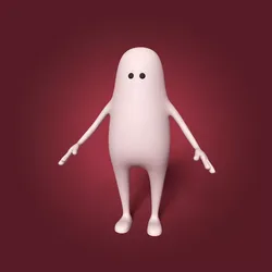 Cartoon Stickman Character Low-poly 3D model