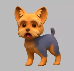 Cartoon Yorkie Low-poly 3D model