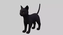 Cat Black  Low-poly 3D model