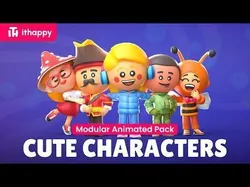 Cute Characters Low-poly 3D model