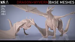 Dragon and Wyvern Base Meshes 3D model