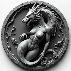 dragon girl hybrid coin token wall art