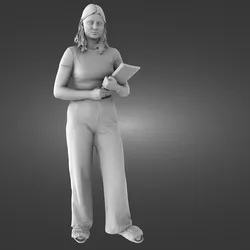 Female receptionist with documents