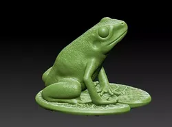 Frog on the leaf 3D print model