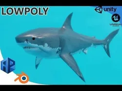 Great White Shark Low-poly 3D model