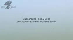 Low Poly Background Flies and Bees Animated Low-poly 3D model