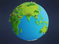 Low Poly Earth Low-poly 3D model
