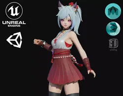 Norn Girl Low-poly 3D model