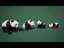Panda bear Low-poly 3D model