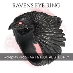Ravens Eye Ring - Statement Ring - 3d Printable Prop 3D print model