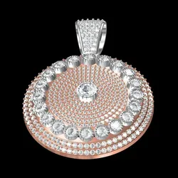 Round Diamond Nine Row Shield Pendant