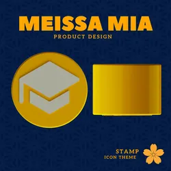 School Graduation Hat Stamp – Digital 3D Print File for DIY Celebrations & Stationerycore Crafts