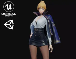 Skadi Girl Low-poly 3D model