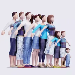 Spring People - Animated and Rigged Low-poly 3D model