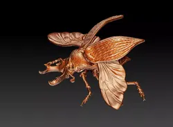 Stag beetle in flight 3D print model