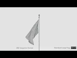 STD Animated Loop Flag Low-poly 3D model