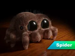 Stylized cute spider 3D model