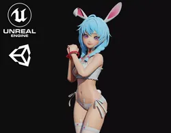 Taran Girl Low-poly 3D model